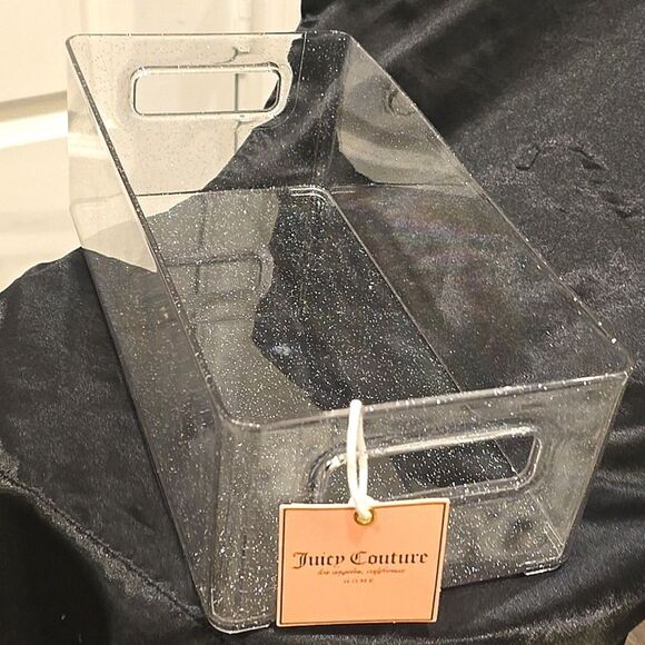 Juicy Couture Home Glitter Infused Clear Storage Box- Silver Glitter - Picture 5 of 10